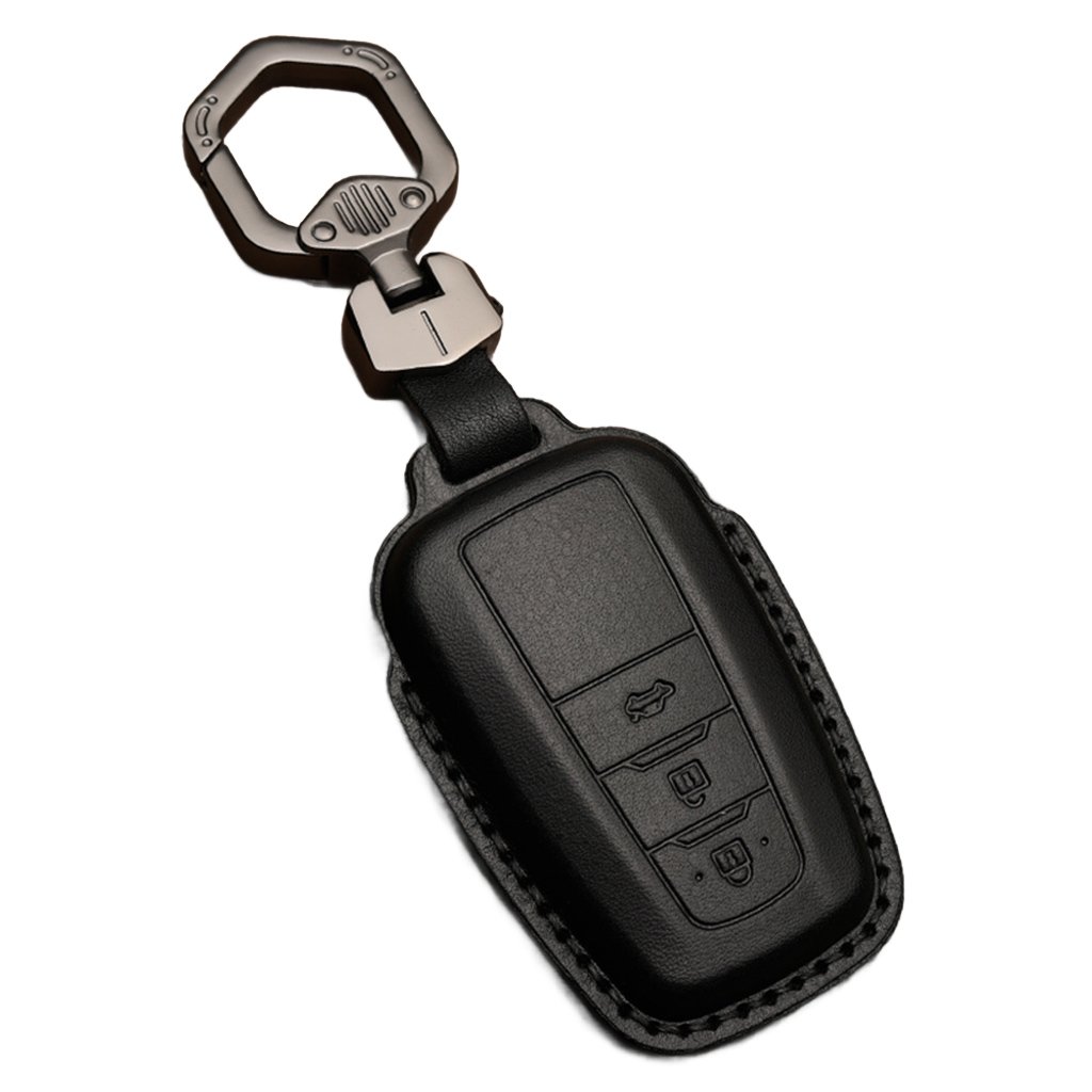 Leather Key Case Cover Shell For Toyota Camry Corolla FJ Land Cruiser RAV4 Prius Sienna Prado CHR Avalon GT86 Protector Keychain