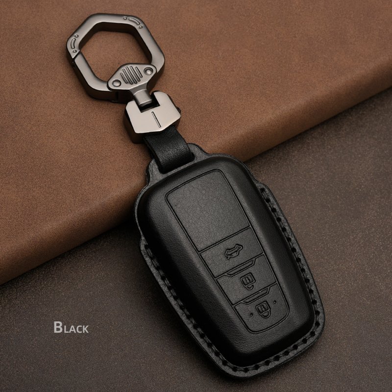 Leather Key Case Cover Shell For Toyota Camry Corolla FJ Land Cruiser RAV4 Prius Sienna Prado CHR Avalon GT86 Protector Keychain