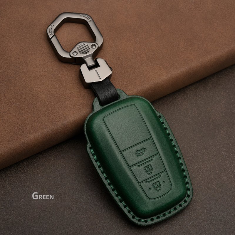 Leather Key Case Cover Shell For Toyota Camry Corolla FJ Land Cruiser RAV4 Prius Sienna Prado CHR Avalon GT86 Protector Keychain