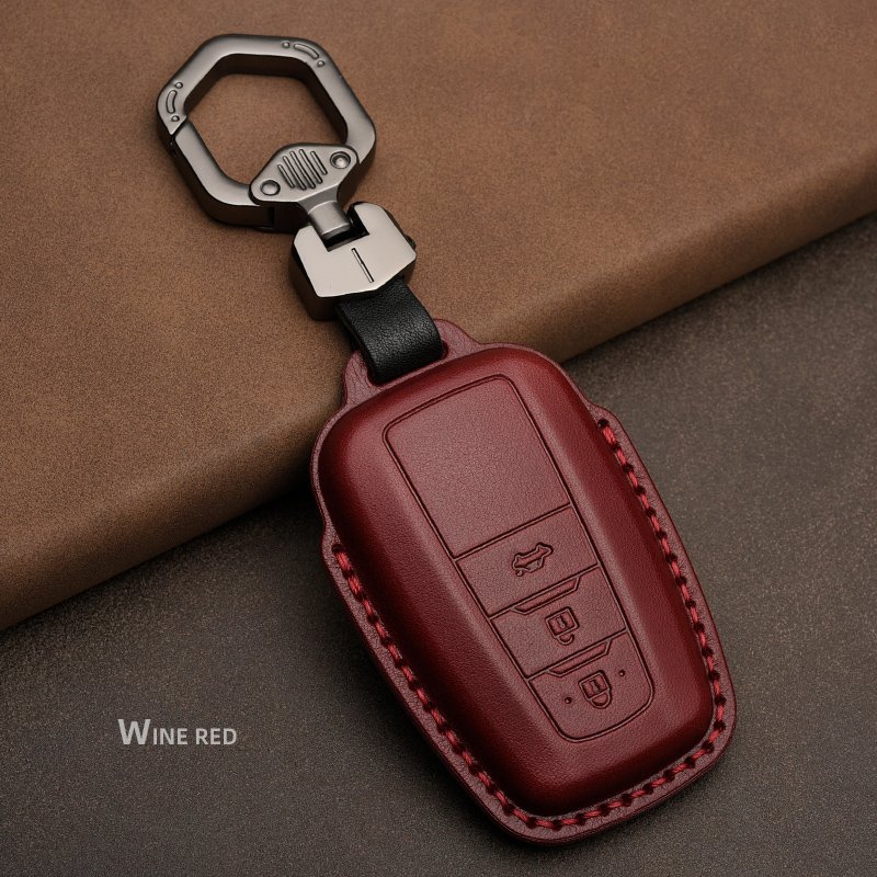 Leather Key Case Cover Shell For Toyota Camry Corolla FJ Land Cruiser RAV4 Prius Sienna Prado CHR Avalon GT86 Protector Keychain