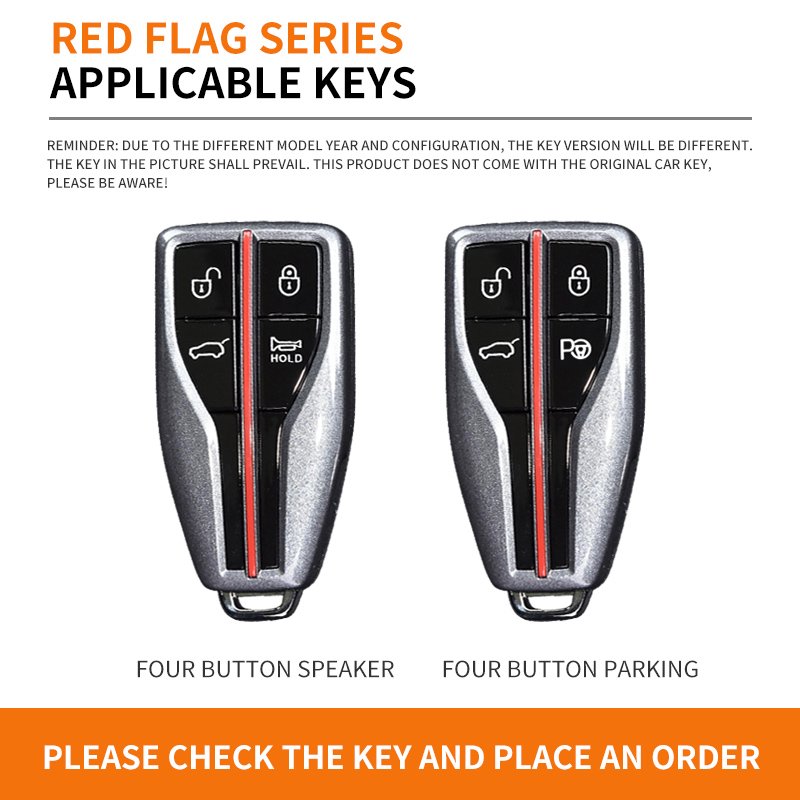 Zinc Alloy Car Key Cover Case Shell Holder Protector for Hongqi HS5 HS7 HS E HS9 Logo Keychain Bag Set Interior Accessories