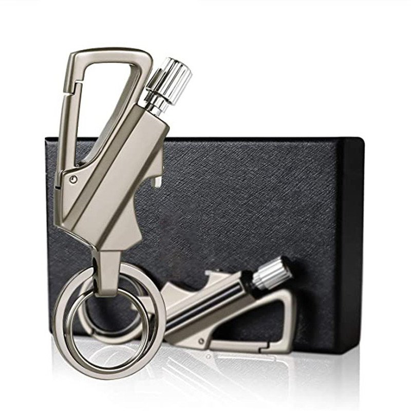 2025 High Quality Multi Function Metal Reusable Lighter Holder Keychain