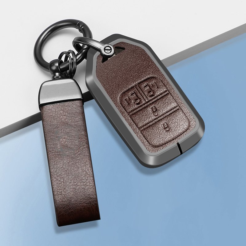 Factory customization Aluminum alloycar For HONDA Accessories leather aluminum alloy car key case cover