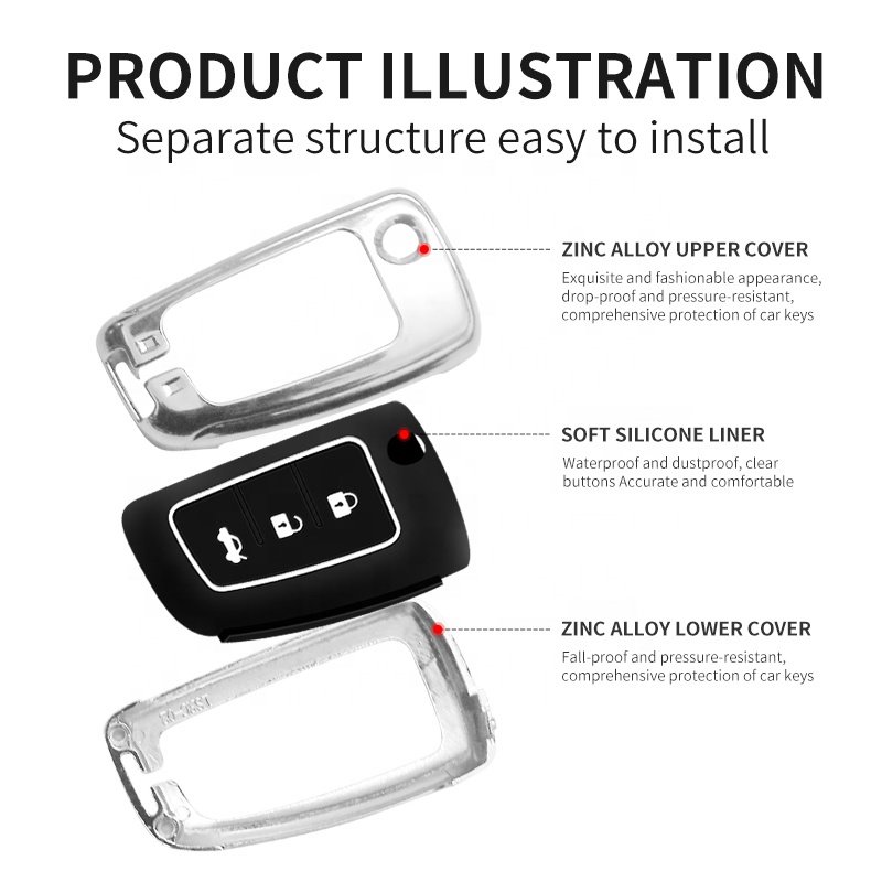 Zinc alloy Car Key Case fit For Nissan Qashqai X-Trail Juke J11 Murano Tiida Altima Car Key Remote Holder Protective Case