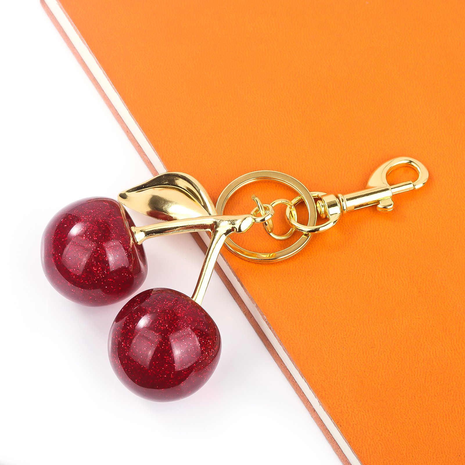 New Style Promotional Creative Car Charm Small Gift For Girls Cherry Key Chains Cute Fruits Acrylic Cherry Keychain