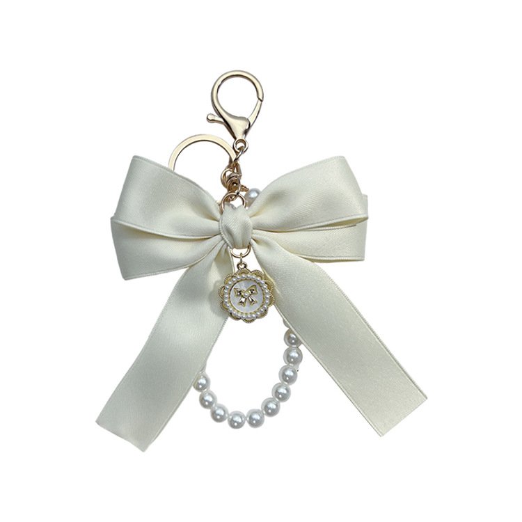 Wholesale Hot Selling Pearl keychain Women Bag Car Handbag Decoration Gift Charming Bowknot Keychain