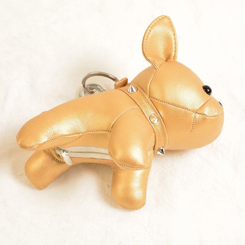 Luxury Leather French Bulldog Keychain Ornament Cute Puppy Key Rings Jewelry Women Charm Bags Accessories Girl Toys Holiday Gift