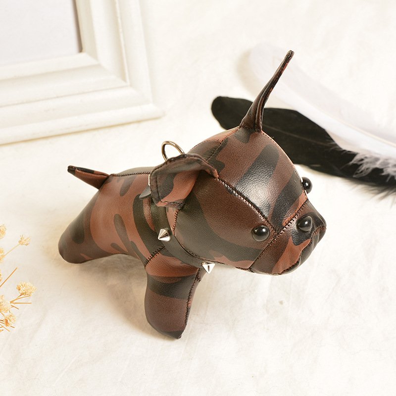 Luxury Leather French Bulldog Keychain Ornament Cute Puppy Key Rings Jewelry Women Charm Bags Accessories Girl Toys Holiday Gift