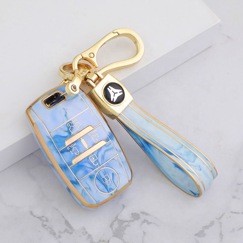 Jade TPU Car Key Fob Cover with keychain Fit for Kia Optima Sorento Sportage Soul Forte Niro class car key case Accessories