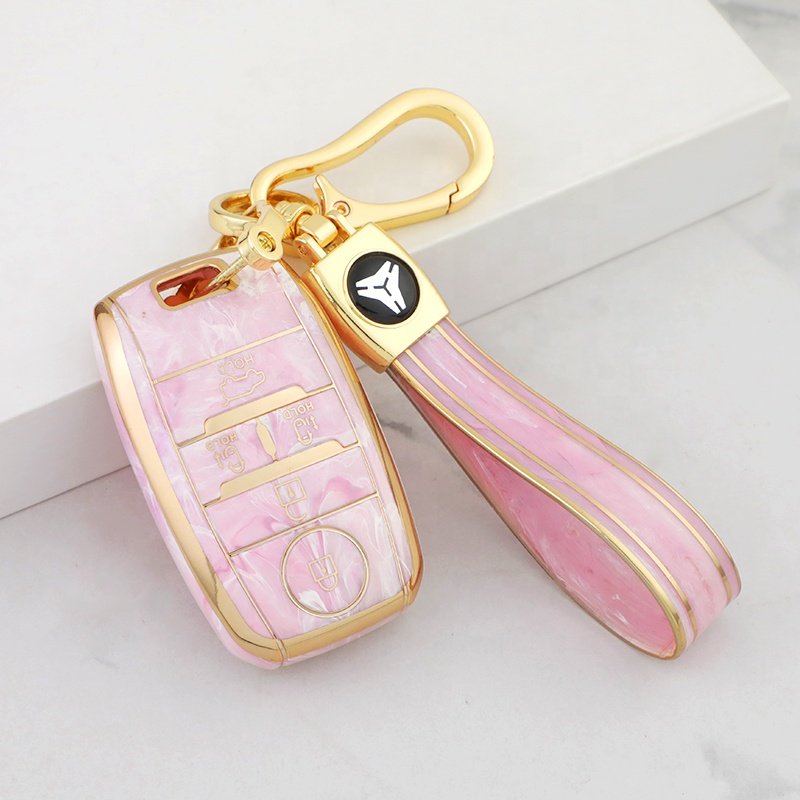 Jade TPU Car Key Fob Cover with keychain Fit for Kia Optima Sorento Sportage Soul Forte Niro class car key case Accessories