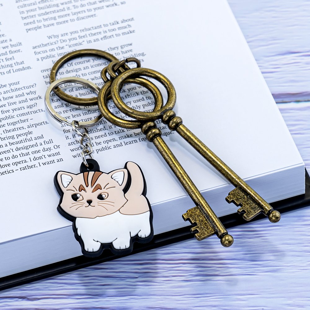 wholesale custom pvc keychain animal cartoon key rings pattern dog frog cat Snake duck key holders fit car keys pendants