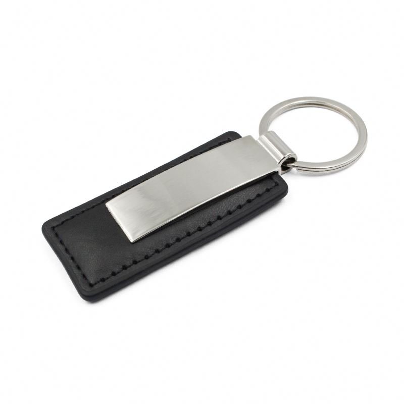 Key Chain Car Accessories Recycled Personalized Custom Logo Pu Blank Key Ring Black Leather Keychain For Laser Engraving