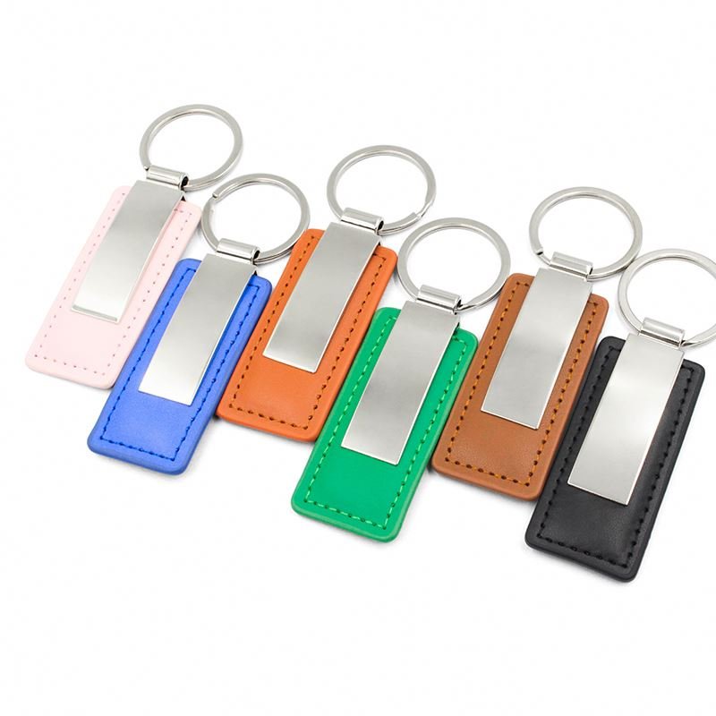 Key Chain Car Accessories Recycled Personalized Custom Logo Pu Blank Key Ring Black Leather Keychain For Laser Engraving
