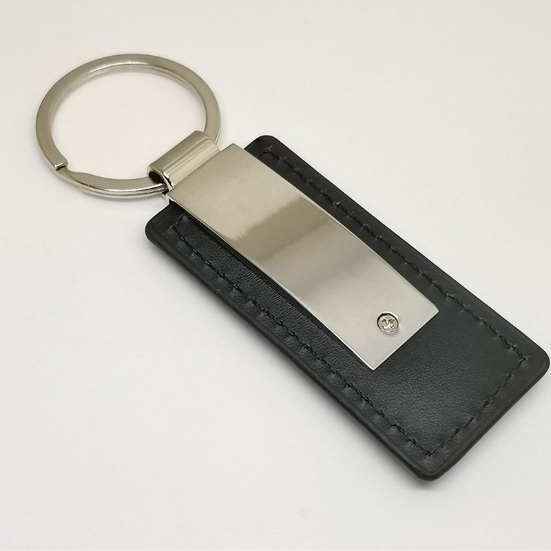 Key Chain Car Accessories Recycled Personalized Custom Logo Pu Blank Key Ring Black Leather Keychain For Laser Engraving