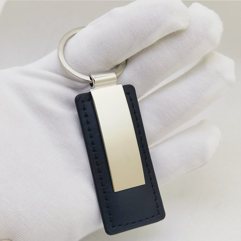 Key Chain Car Accessories Recycled Personalized Custom Logo Pu Blank Key Ring Black Leather Keychain For Laser Engraving