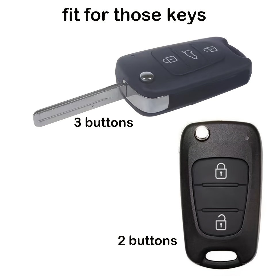 Silicone Flip Car Key Cover Case For Kia RIO K2 K3 K5 Ceed Cerato Sportage For Hyundai Verna I20 Skin Holder Shell Accessories