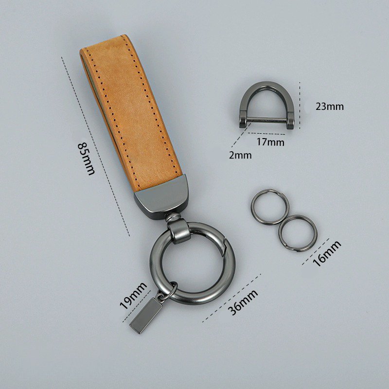 Customized wholesale personalized logo logo logo keychain promotion gift car keychain accessories simple PU leather keychain