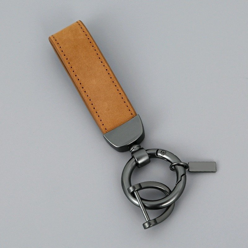 Customized wholesale personalized logo logo logo keychain promotion gift car keychain accessories simple PU leather keychain