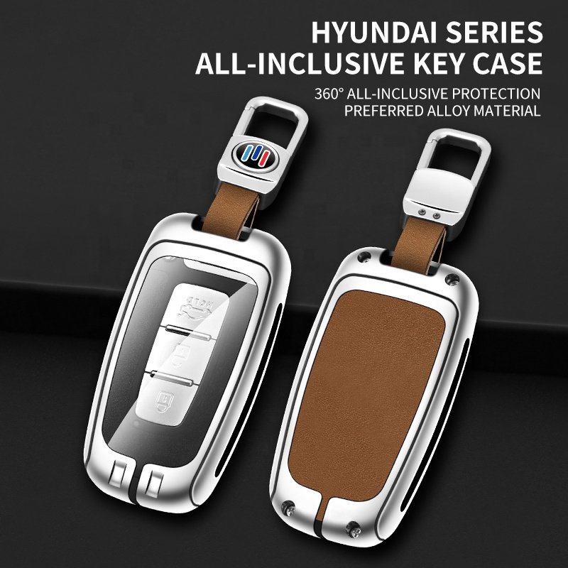 For Hyundai Metal Leather Car Key Case Cover Promotional Oem Low Price Car Case Key Cover