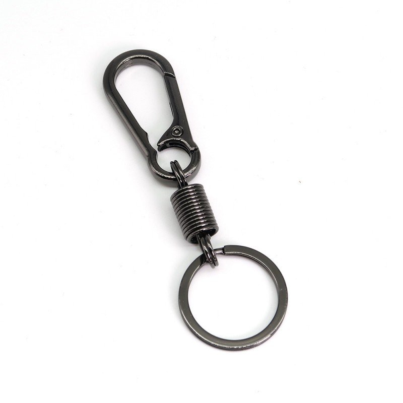 Men Women Universal Spring Keychain Climbing Hook Black Clasp Car Keyring Waist Hanging Carabiner Shape Keychain Accessories