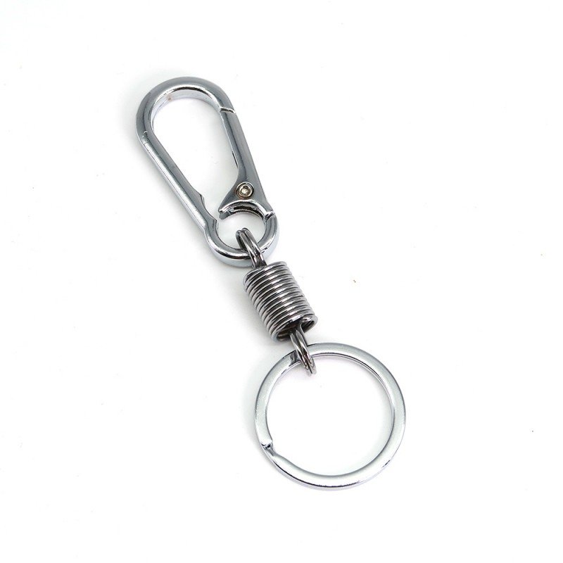 Men Women Universal Spring Keychain Climbing Hook Black Clasp Car Keyring Waist Hanging Carabiner Shape Keychain Accessories