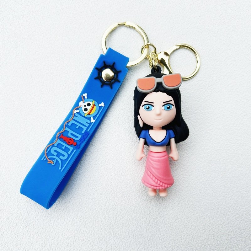 Internet celebrity anime One Piece cartoon keychain, car keychain accessories, Luffy, Suolong backpack pendant, small gift