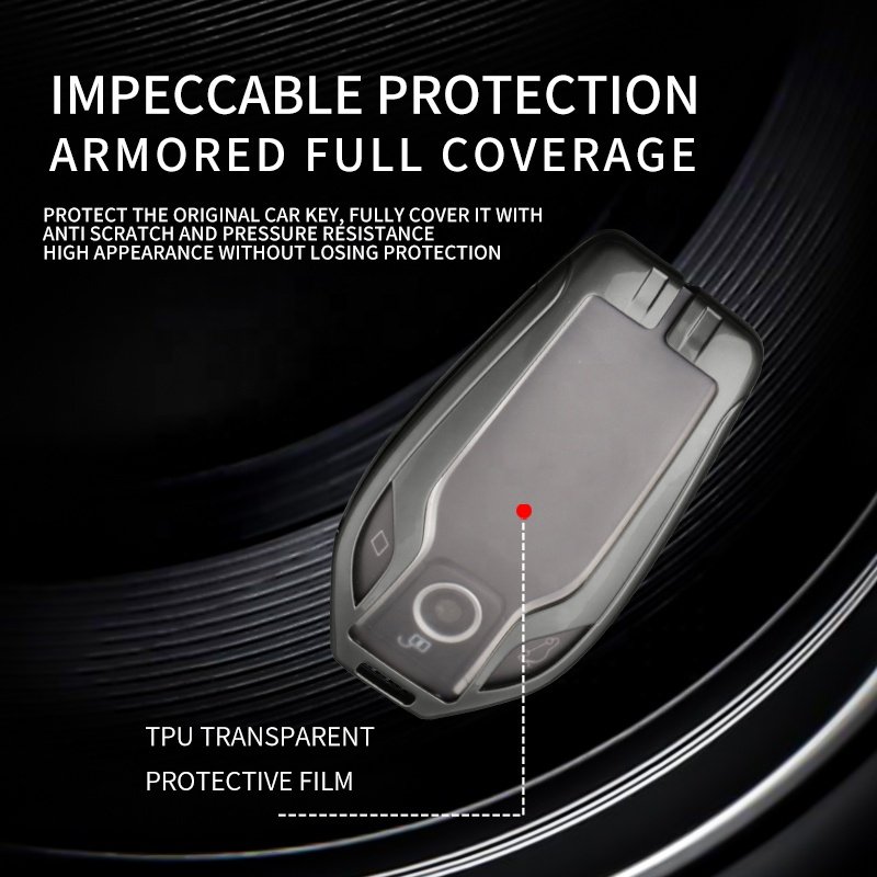 High Quality Carbon Fiber Style Zinc Alloy Car Key Case Smart Key Cover For BMW F30 3 5 6 7 series
