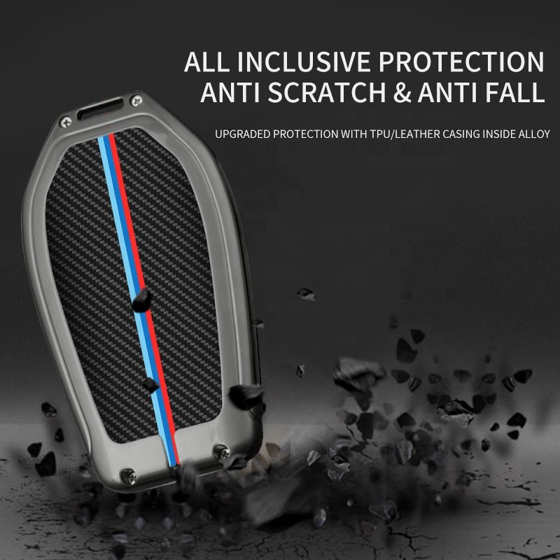 High Quality Carbon Fiber Style Zinc Alloy Car Key Case Smart Key Cover For BMW F30 3 5 6 7 series