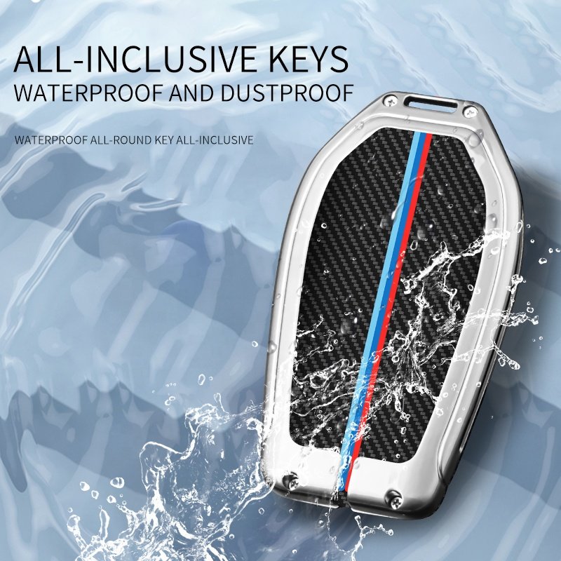 High Quality Carbon Fiber Style Zinc Alloy Car Key Case Smart Key Cover For BMW F30 3 5 6 7 series