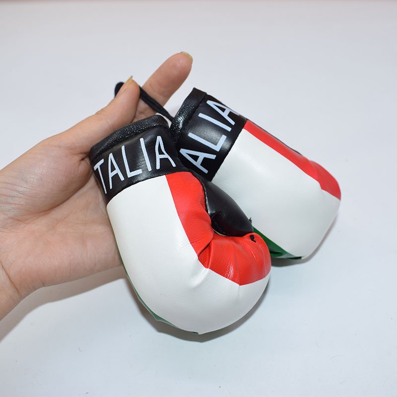 Boxing Gloves Simulation Pendant Car Bag Glove Pendant Large 10cm Flag Gloves Key Chain Accessories
