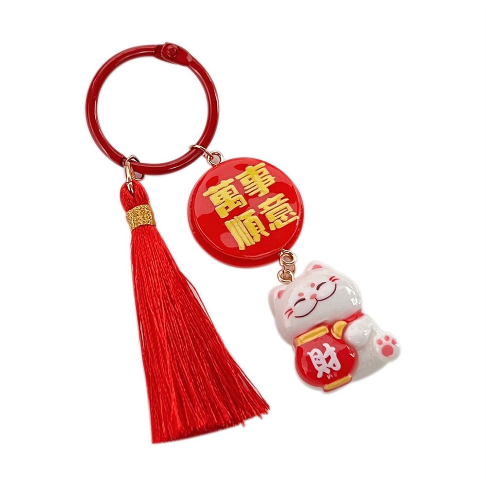Lilangda 2024 New Chinese Style Cute Key Chains For Women Men God Of Wealth Car Keychain Couple Lucking Rich Bag Pendant Jewelry