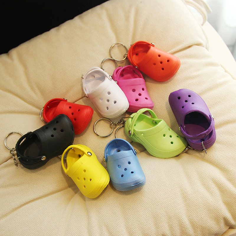 Lovely 3D Mini Eva Plastic Foam Hole Sandal Slipper Beach Shoe Shoe Small Shoe Buckle Hanging Accessory key chains keychains
