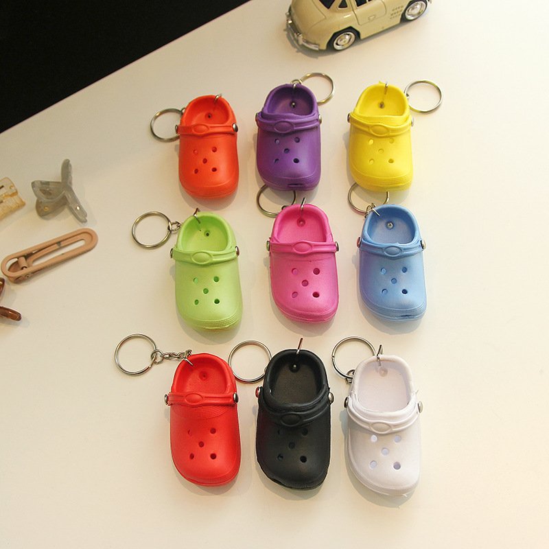 Lovely 3D Mini Eva Plastic Foam Hole Sandal Slipper Beach Shoe Shoe Small Shoe Buckle Hanging Accessory key chains keychains