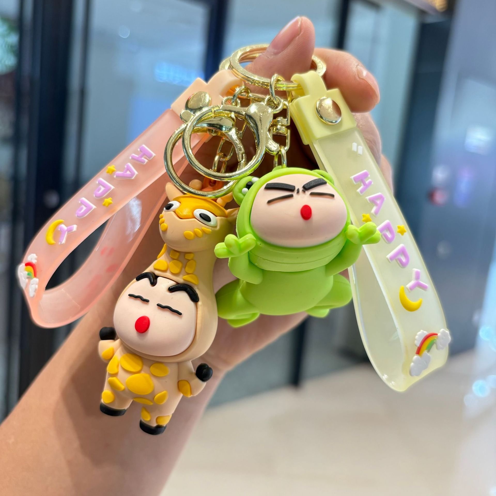 3D Cute Cartoon Character Keychain Soft Rubber PVC Keychain for Cars Perfect Gift for Children