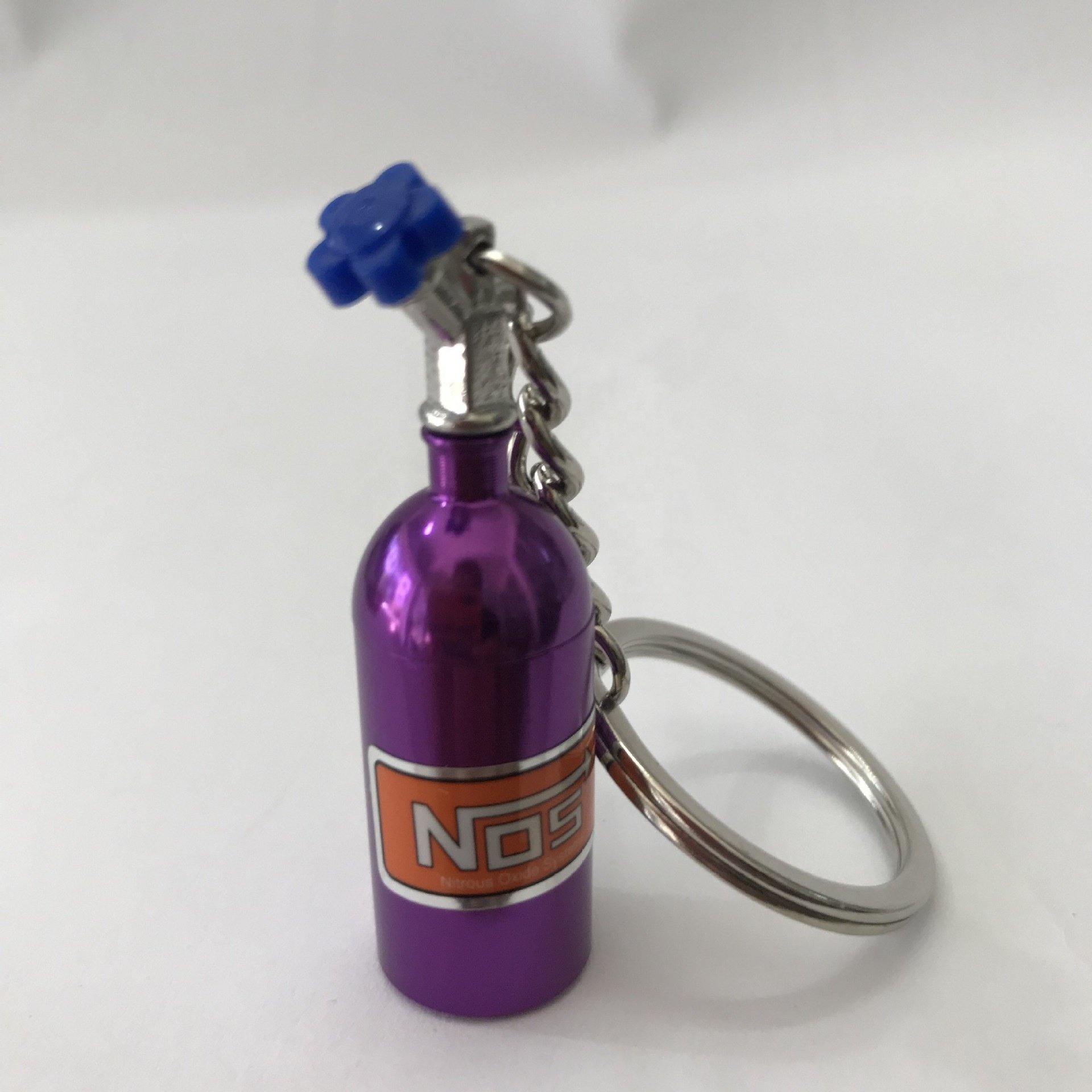 Fashion Metal Key Ring Car Key Chain Holder Keyfob NOS Turbo Nitrogen Bottle Keychain