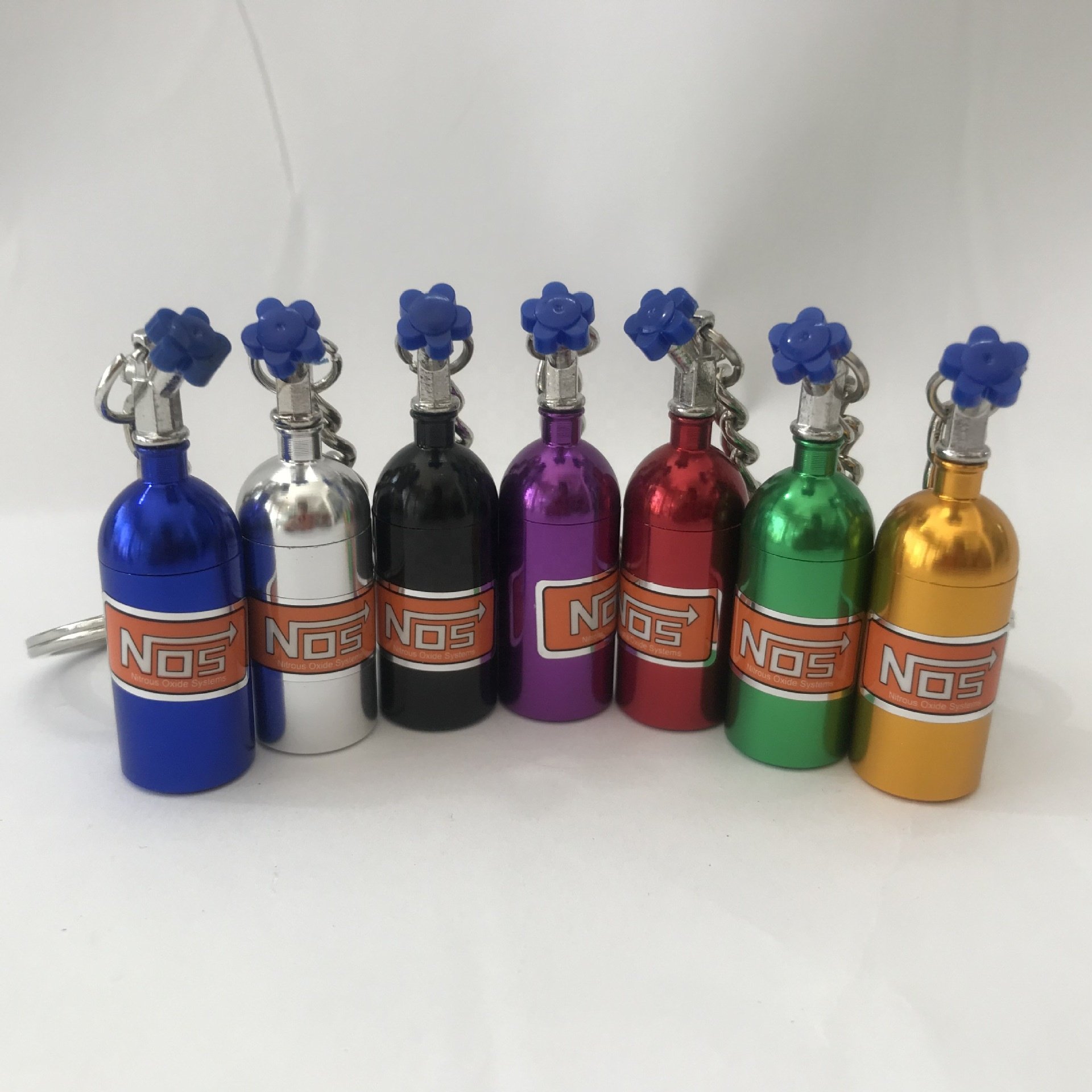 Fashion Metal Key Ring Car Key Chain Holder Keyfob NOS Turbo Nitrogen Bottle Keychain