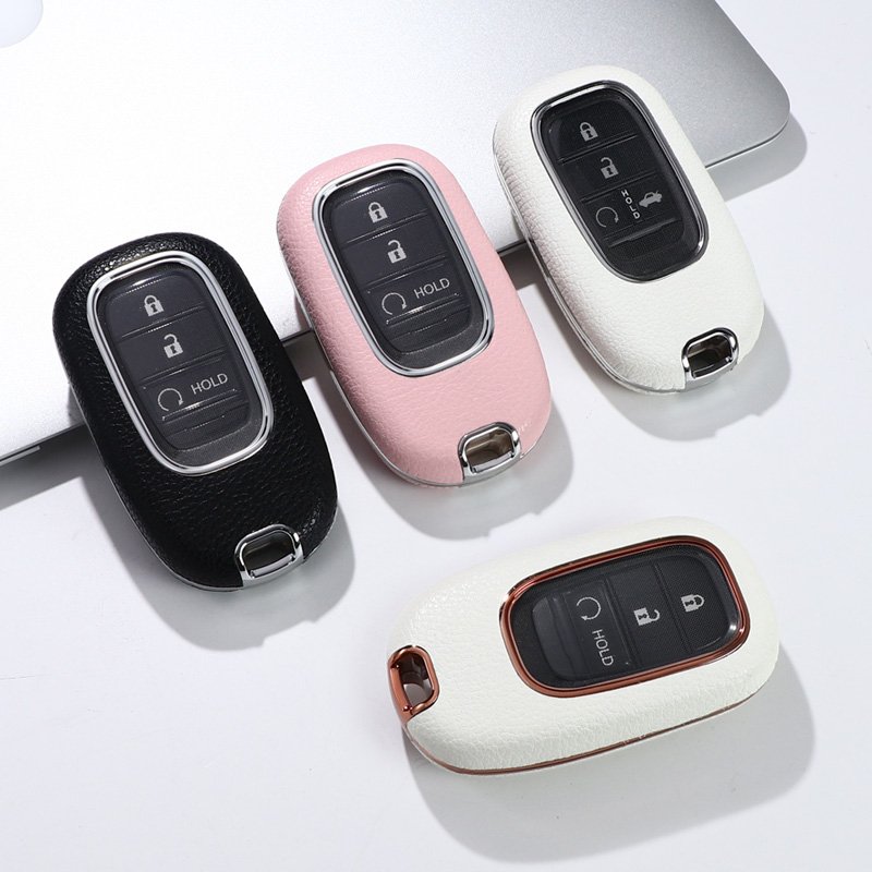 For Honda leather Key Fob Cover 2/3 button key shell fit for Honda CIVIC/INTEGRA/BREEZE/VEZEL/AVANCIER car key case