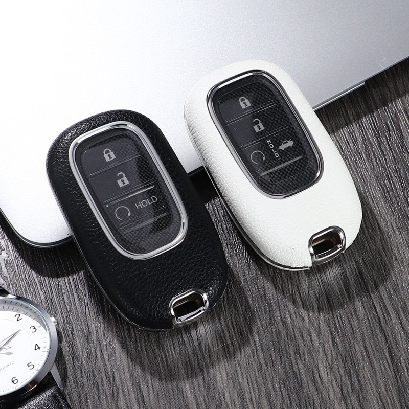 For Honda leather Key Fob Cover 2/3 button key shell fit for Honda CIVIC/INTEGRA/BREEZE/VEZEL/AVANCIER car key case