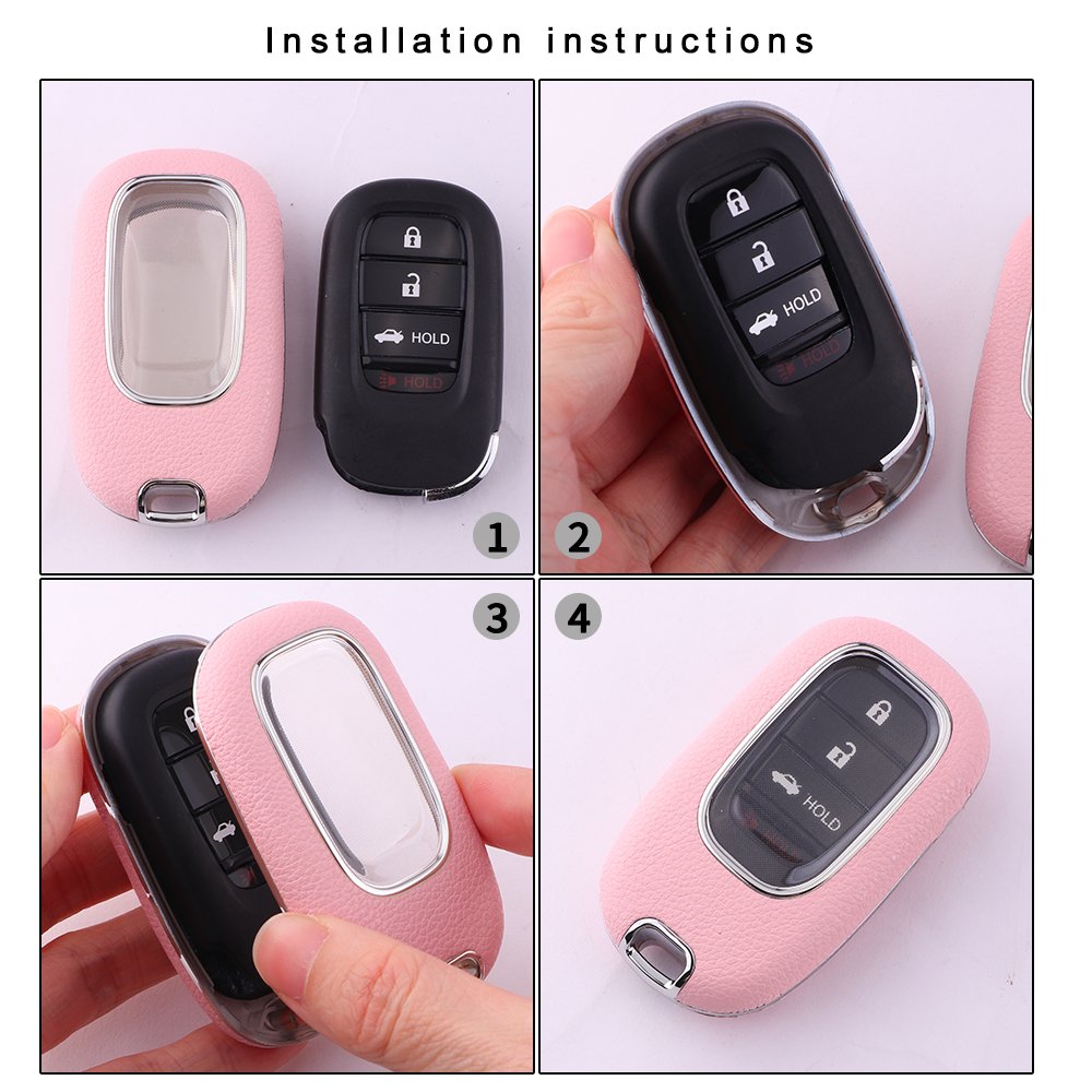 For Honda leather Key Fob Cover 2/3 button key shell fit for Honda CIVIC/INTEGRA/BREEZE/VEZEL/AVANCIER car key case