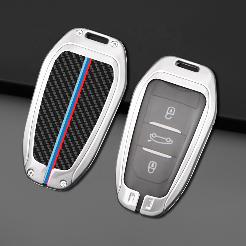Latest Car Accessories Car Key Cover Smart Key Double Protection for Citroen Carbon Interior Car Key