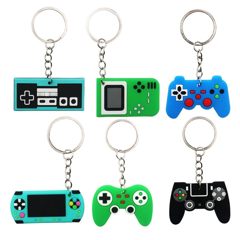 30 Style PVC Video Game Controller Keychains Backpack Key Ring Game Controller Keychain for Video Game Party Favor
