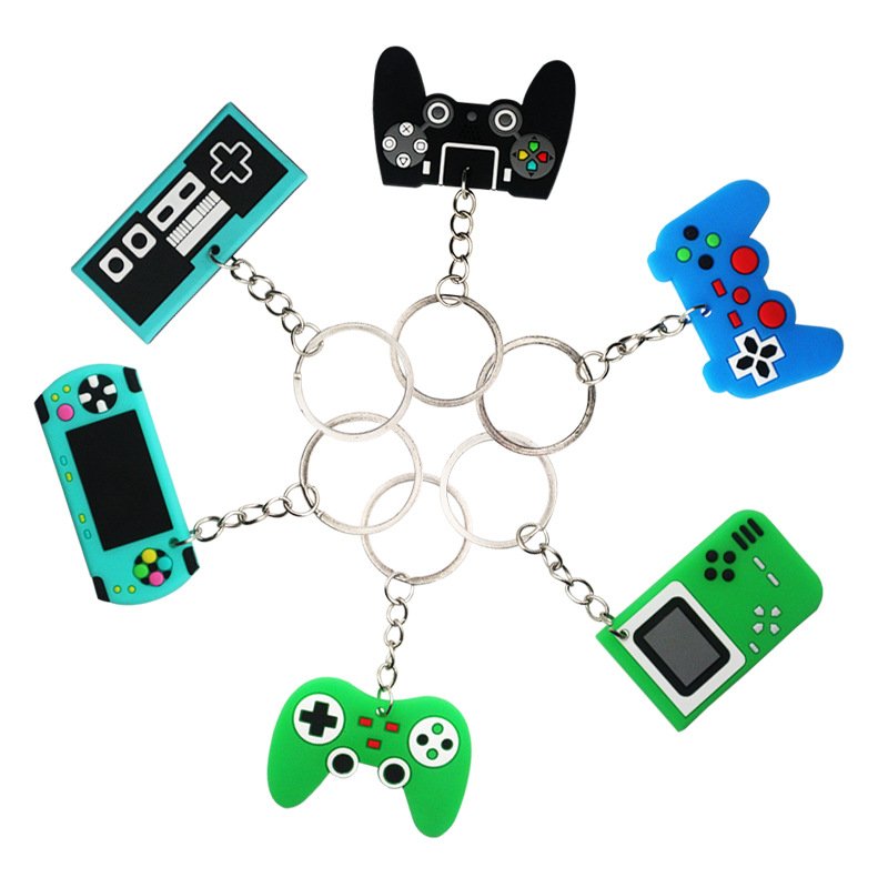 30 Style PVC Video Game Controller Keychains Backpack Key Ring Game Controller Keychain for Video Game Party Favor