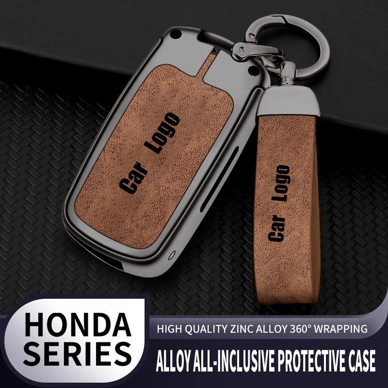 Wholesale Zinc Alloy Leather Car Key Accessories Case Cover Protector For Honda Civic Fit Accord Crv Jazz Odyssey Accessories