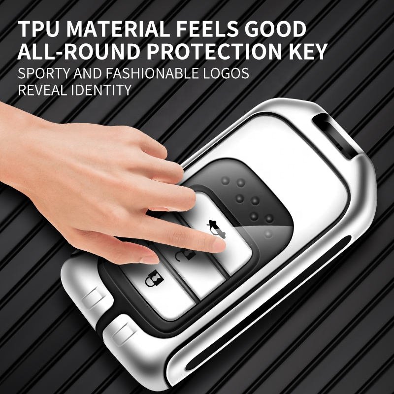Metal Leather Custom Car Logo Car Key Case Cover For Honda Crv Cr-v Fit Civic Accord Hr-v Hrv City Odyssey Xr-v Accessories