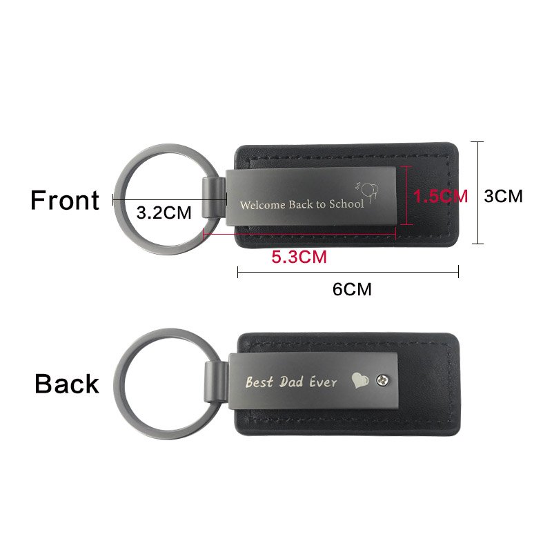 Wholesale Promotional Personalized Car Brand Laser Logo Key Chain Keychain Holder Luxury Metal Pu Blank Custom Leather