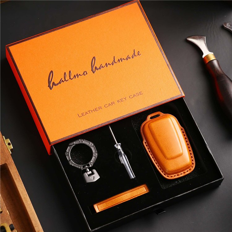 Handmade Genuine Leather Car Key Case Cover for Peugeot 308 4008 5008 Opel Fiat Citroen Smart Remote Key Protector Shell