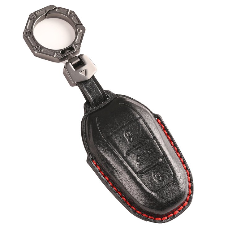 Handmade Genuine Leather Car Key Case Cover for Peugeot 308 4008 5008 Opel Fiat Citroen Smart Remote Key Protector Shell