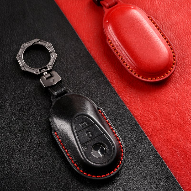 Genuine Leather Car Key Case Cover for Mercedes Benz A B S Class GLA GLB GLC GLK Accessories Keys Handmade Car key Shell