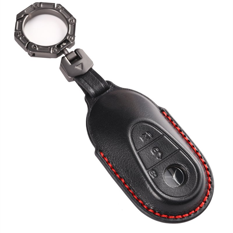 Genuine Leather Car Key Case Cover for Mercedes Benz A B S Class GLA GLB GLC GLK Accessories Keys Handmade Car key Shell