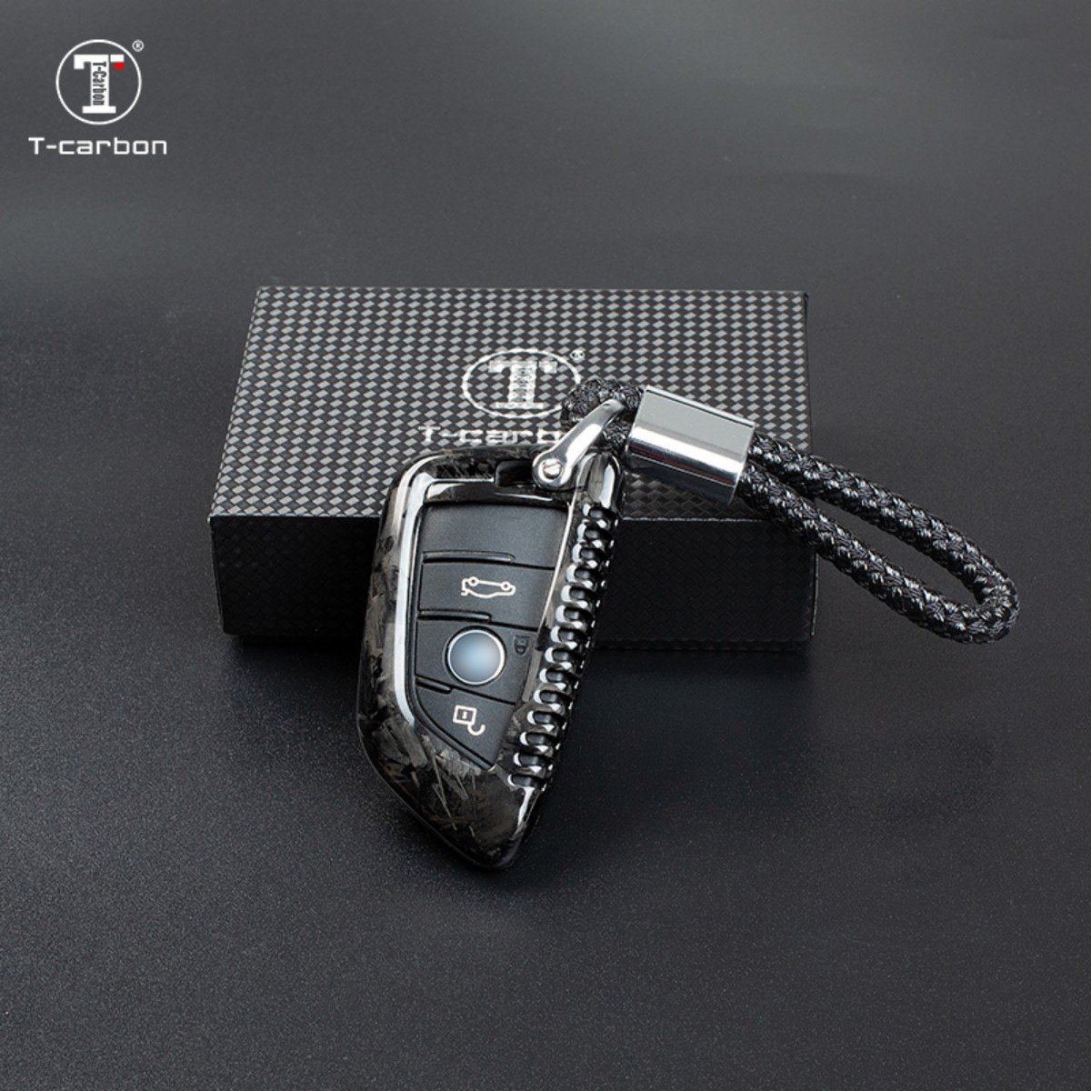Car Accessories 2023 New Car Key Case Cover Forged Fiber Key Covers Fit For BMW T-carbon Wholesale Car Key Case